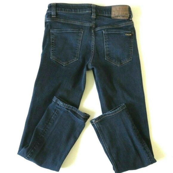 Volcom Denim Jeans Boys Size 26 / 12 Solver Modern Straight Genuine Skateboard - Picture 5 of 10